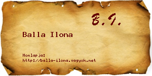Balla Ilona névjegykártya