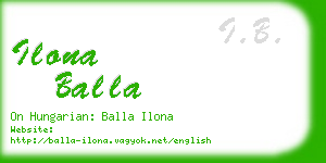 ilona balla business card